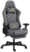 HOMCOM Scaun gaming ergonomic, fotoliu gamer cu cotiere 3D, spătar înclinabil, înălțime reglabilă, 72x76x132cm, gri | Aosom Romania