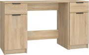 vidaXL Birou cu dulap lateral, stejar sonoma, lemn prelucrat