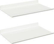 vidaXL Raft suspendat Pe perete 2 pcs Alb 30 x 18 x 2,5 cm Oțel