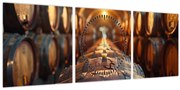 Tablou - Pivniță de vinuri (cu ceas) (90x30 cm)