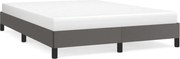 vidaXL Cadru de pat, gri, 140x190 cm, piele ecologică