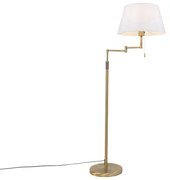 Lampa de podea bronz cu abajur alb si brat reglabil - Ladas Deluxe