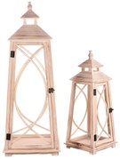 Set de felinare din lemn Portimao 2 buc, maro