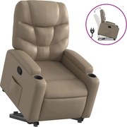 vidaXL Fotoliu rabatabil cu ridicare, cappuccino, piele ecologică