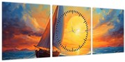 Tablou - Sailboats (cu ceas) (90x30 cm)