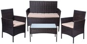 Set de gradina din ratan maro TURIA
