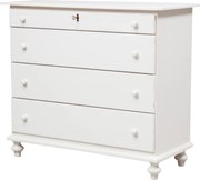 Comoda, L114 48 H99 cm, alb antichizat, lemn masiv