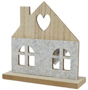 Casuta decorativa de lemn HEARTLY 14 cm