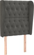 vidaXL Tăblie de pat cu aripioare gri închis 83x23x118/128 cm catifea