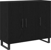 vidaXL Bufet Stejar Negru 90 x 34 x 80 cm Lemn compozit