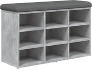 vidaXL Bancă de pantofi, gri beton, 82x32x50 cm, lemn prelucrat