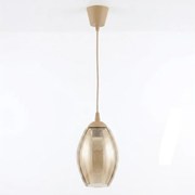 Brilagi - Lustră LED suspendată pe cablu R GLASS 1xE27/60W/230V Ø 17 cm bej/bej fumuriu