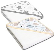 Set doua prosoape bebe din bumbac cu gluga 90x90 cm Kidizi Magic Forest Friends