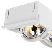 Set de 6 spoturi încastrate albe AR111 fără ramă cu 3 lumini - Oneon
