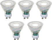 Set de 5 becuri LED GU10 50mm dimabile clare 2,5W 450 lm 6500K