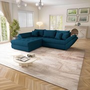 Colțar extensibil dumonde cu ladă de depozitare si sezut confortabil din spuma high-density, Loana Enjoy Petrol  270x185 cm