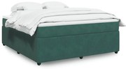vidaXL Pat box spring cu saltea, verde închis, 180x200 cm, catifea