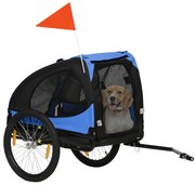PawHut Remorcă pentru câini, remorcă pliabilă pentru câini, rezistentă la apă, material Oxford, oțel, 140 x 71 x 83 cm, Albastru | Aosom Romania