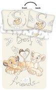 Lenjerie de pat pentru copii galben-deschis din bumbac pentru pătuț 100x135 cm Lion King "Best Friends" – Jerry Fabrics