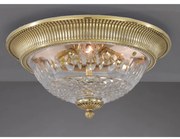 Plafoniera design italian din alama si sticla transparenta 4321