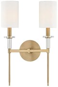 Aplica de perete design clasic AMHERST alama antichizata, cu 2 surse de lumina