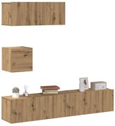 vidaXL Set dulap TV 4 piese montat pe perete Stejar artizanal