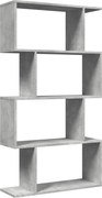 vidaXL Bibliotecă/separator 4 niveluri gri beton 70x24x129cm lemn