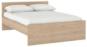 Pat matrimonial în culoare naturală cu aspect de lemn de stejar 160x200 cm Naia – Tvilum