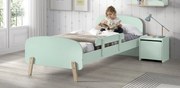 Set Mobilier Kiddy pentru Camera Copii – Pat 90x200 cm, Noptieră & Bară Siguranță – Verde Mentă – Vipack
