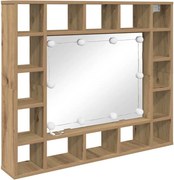 vidaXL Dulap cu oglindă cu raft Stejar Artizanal 91 x 15 x 76,5 cm