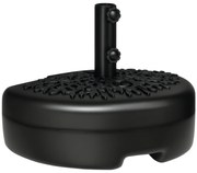 Outsunny Baza Umbrelei Semicirculare Umplută cu Nisip sau Apă, Suport Umbrelă de Soare Montat pe Perete pentru Stâlpi 38-48mm, Negru | Aosom Romania