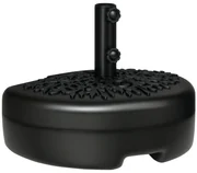 Outsunny Baza Umbrelei Semicirculare Umplută cu Nisip sau Apă, Suport Umbrelă de Soare Montat pe Perete pentru Stâlpi 38-48mm, Negru | Aosom Romania