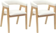 vidaXL Scaune de dining 2 pcs natural 54 x 57 x 73 cm