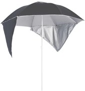 vidaXL Umbrelă de soare de plajă cu pereți laterali, antracit, 215 cm