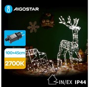 Decorațiune LED de Crăciun LED/3,6W/31/230V 2700K 90/45cm IP44 ren cu sanie Aigostar