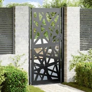 vidaXL Poarta de gradina neagra 105x205 cm Design cu lumina din otel