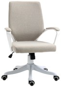 Vinsetto Scaun Ergonomic de Birou, Reglabil în înălțime Pivotant 360° cu Legănare, 62x69x92-100 cm, Bej | Aosom Romania