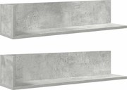 vidaXL Rafturi perete 2 buc. gri beton 75x16,5x16,5 cm lemn prelucrat