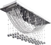 vidaXL Lustră albă cu mărgele de cristal din sticlă 8xG9 29 cm