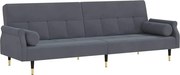 vidaXL Canapea extensibilă cu perne, gri închis, catifea