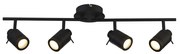 Plafoniera pentru baie cu spoturi directionabile IP44 Samson negru 4L