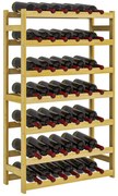 HOMCOM Suport pentru Vin din Lemn, Suport pe 7 niveluri pentru 42 de sticle de Vin, Suport Subțire pentru Bar, 63x25x102 cm, Natural | Aosom Romania