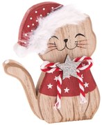 Figurină de Crăciun din lemn (înălțime 11 cm) Happy Cat – Dakls