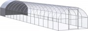 vidaXL Coteț de găini pentru exterior, 3x16x2 m, oțel zincat
