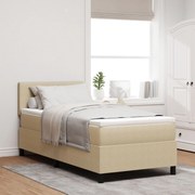 vidaXL Pat cu Rame Box Spring cu Saltea Verde deschis/Gri 80x200 cm Țesătură de Corduroy