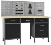 Banc de lucru cu patru panouri de perete