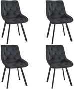 Set 4 buc. scaune sufragerie Jardines (negru). 1117282