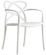 SET 4 SCAUNE CU BRATE INFINITY -POLIPROPILENA-HORECA - ALB