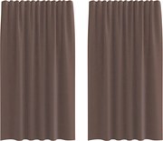 vidaXL Perdele Voile cu buzunare pentru bare 2 buc Maro