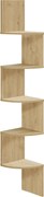 Polita de colt pentru perete ESTANTE, 5 rafturi cu decor stejar artisan, 126x20cm